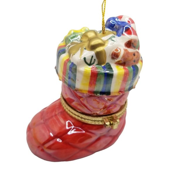 Mr. Christmas Holiday Porcelain Music Box Stocking Musical 12 days of Christmas - Picture 4 of 11